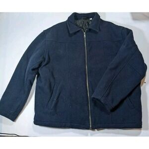Vintage Black Diamond Wool Coat Mens Size XL Quilt‎ Lining Made In America